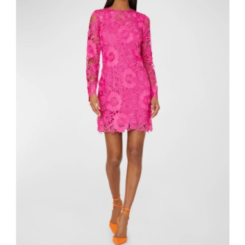 NWOT Milly 3D Floral Lace Pink Dress